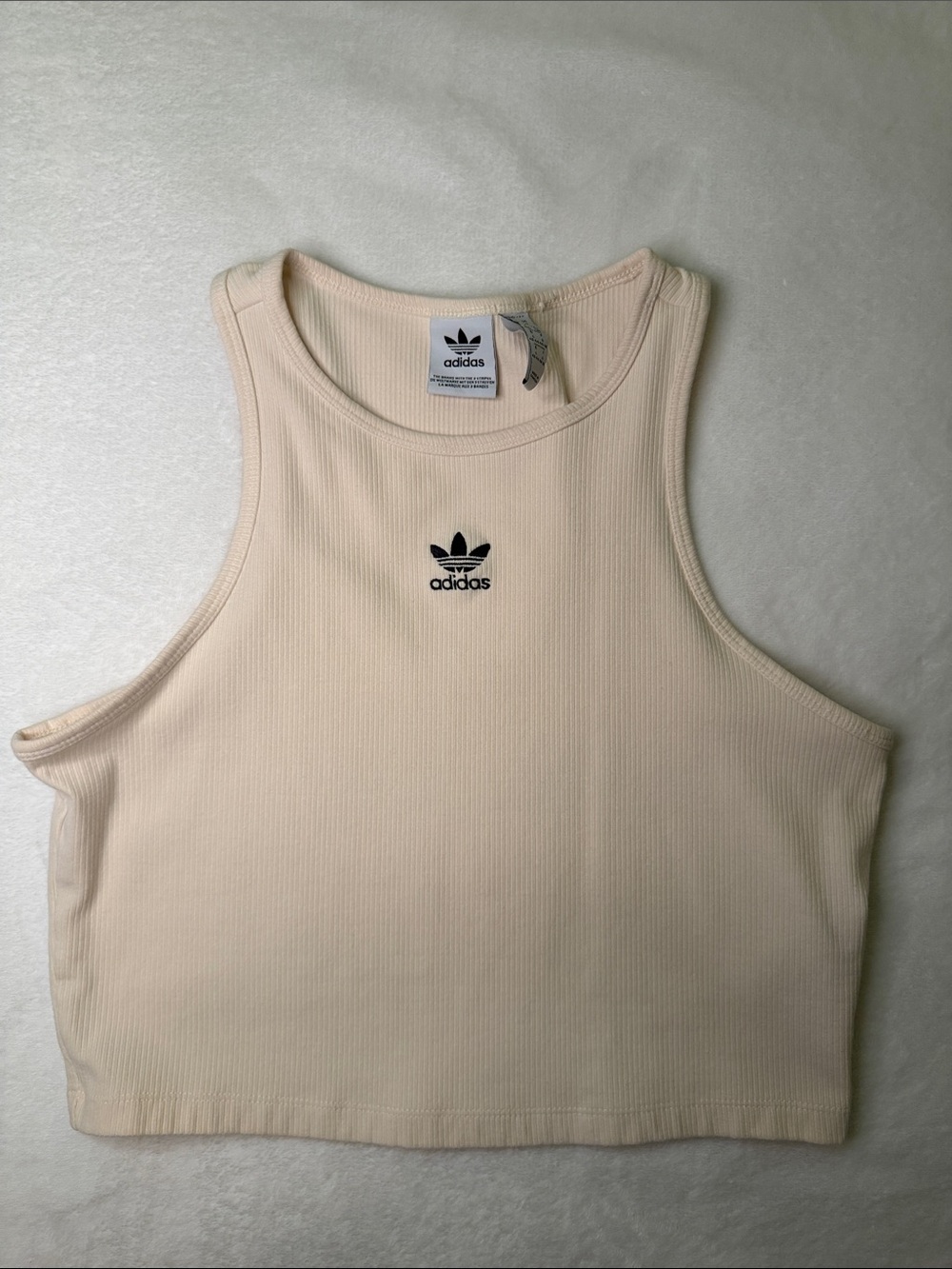 Adidas Ivory Ribbed Crop Tank - Picture 5 of 11